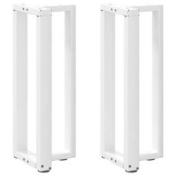 Berkfield Home Console Table Legs T-Shaped¬†2 pcs White 25x28x(72-73) cm Steel - thumbnail 1