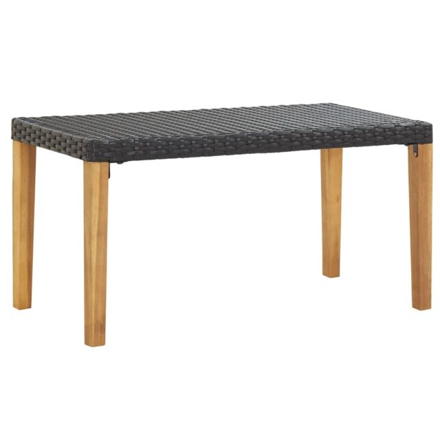 Berkfield Home Garden Bench 120 cm Black Poly Rattan & Solid Acacia Wood - image 1