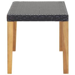 Berkfield Home Garden Bench 120 cm Black Poly Rattan & Solid Acacia Wood - thumbnail 3