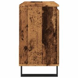 Berkfield Home Bathroom Sink Cabinet Old Wood 65x33x60 cm Engineered Wood in Brown - Size: 65 x 33 x 60 cm - thumbnail 5
