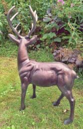 Inspirational Gifting Standing Stag Buck Ornament Cast From Aluminium in Bronze - thumbnail 3