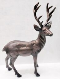 Inspirational Gifting Standing Stag Buck Ornament Cast From Aluminium in Bronze - thumbnail 5
