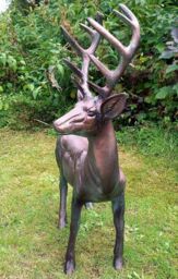 Inspirational Gifting Standing Stag Buck Ornament Cast From Aluminium in Bronze - thumbnail 2
