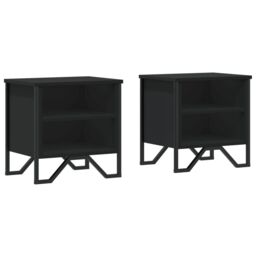 Berkfield Home Bedside Cabinet Black 2 pcs 40x30x40 cm Engineered Wood - Size: 40 x 30 x 40 cm - thumbnail 2