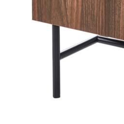 Wyld and Coco Heritage Home Dark Brown TV Stand - Metal Legs 2 Doors Central Drawer - thumbnail 9
