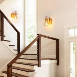 Goeco 2 Pieces E27 Wooden Wall Lights Indoor Wall Light for Bedroom Hallway in White - thumbnail 7