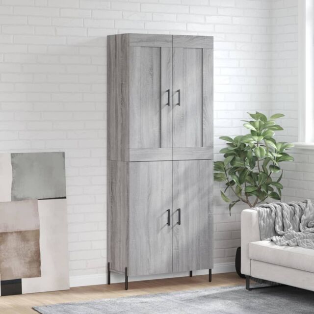 Berkfield Home Highboard Grey Sonoma 69.5x34x180 cm Engineered Wood - image 1
