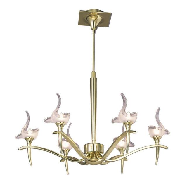 Netlighting Viena Telescopic Pendant Round 6 Light G9 Polished Brass in Yellow - image 1