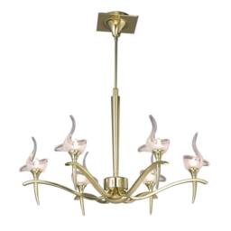 Netlighting Viena Telescopic Pendant Round 6 Light G9 Polished Brass in Yellow - thumbnail 1