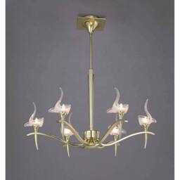 Netlighting Viena Telescopic Pendant Round 6 Light G9 Polished Brass in Yellow - thumbnail 2