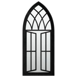 Berkfield Home Garden Mirror Black 70x30 cm Iron for Outdoor Use - thumbnail 2