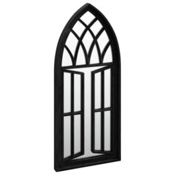 Berkfield Home Garden Mirror Black 70x30 cm Iron for Outdoor Use - thumbnail 3