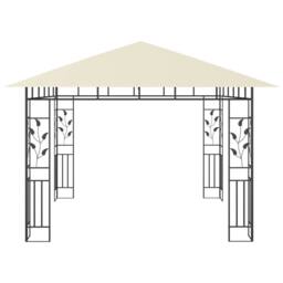 Berkfield Home Gazebo with Mosquito Net&LED String Lights 3x3x2.73 m Cream in Beige - thumbnail 6