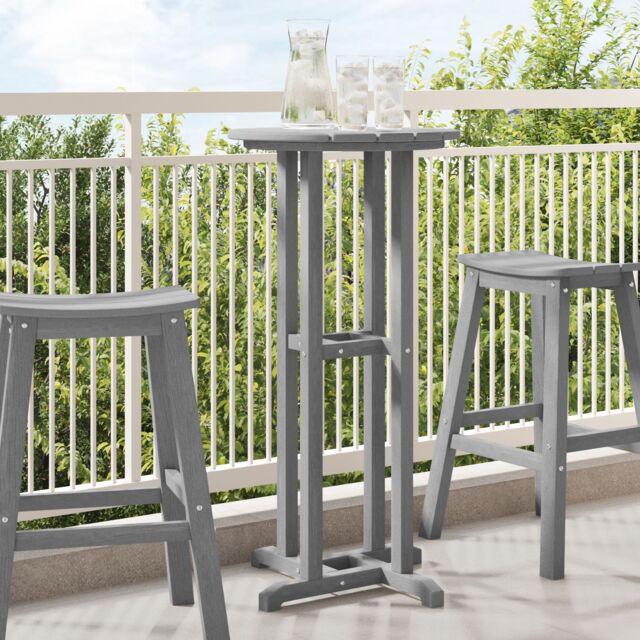 Berkfield Home Bar Table Light Grey 55x55x107 cm HDPE - Size: 55 x 55 x 107 cm - image 1