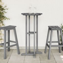 Berkfield Home Bar Table Light Grey 55x55x107 cm HDPE - Size: 55 x 55 x 107 cm - thumbnail 4