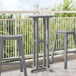 Berkfield Home Bar Table Light Grey 55x55x107 cm HDPE - Size: 55 x 55 x 107 cm - thumbnail 1