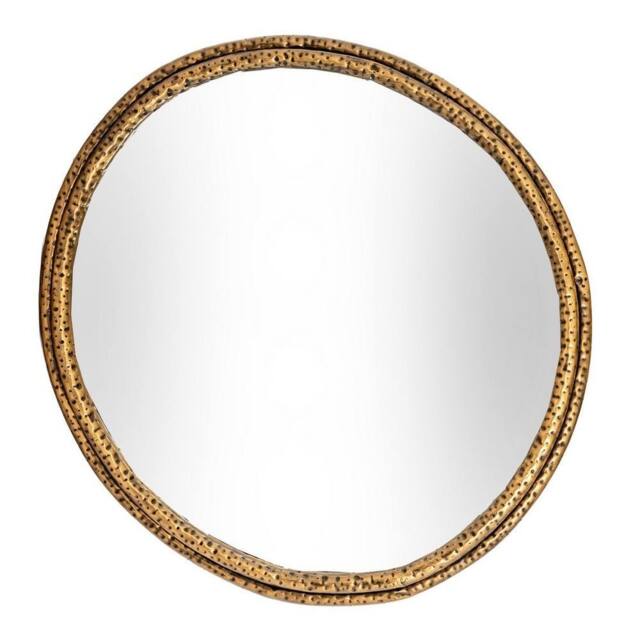 Lemon Pavilion Furniture and Decor Nahla Large Mirror with Dimpled Frame - Glass - L3xW86xH82 cm - Gold