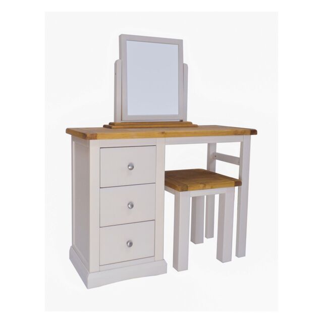 Cabinet Bits Loreo 3 Drawer Dressing Table Set Chrome Knob in Light Grey - image 1