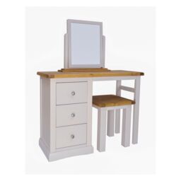 Cabinet Bits Loreo 3 Drawer Dressing Table Set Chrome Knob in Light Grey