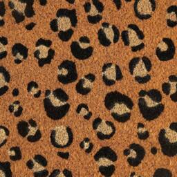 OHS Leopard Print Coir Doormat Non Slip Door Rug in Brown - Size: 40 x 60 cm - thumbnail 6