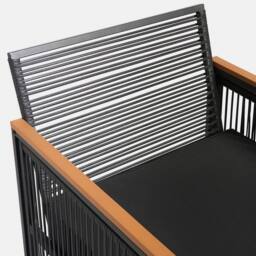 OHS Dubai Luxe Bistro Set 2 Seater Garden Furniture Patio Table Chair in Black - thumbnail 7