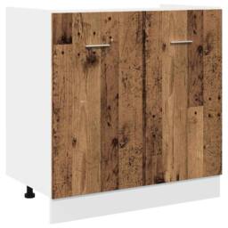 Berkfield Home Sink Bottom Cabinet Lyon Old Wood 80x46x81.5 cm Engineered Wood in Brown - thumbnail 3