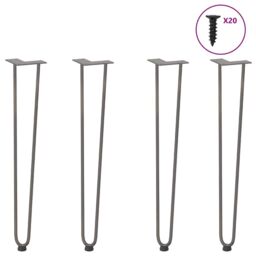 Berkfield Home Hairpin Table Legs 4 pcs Natural Steel 72 cm Solid Steel in Brown