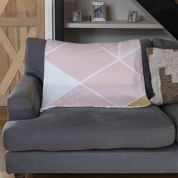 Benjamin Tate Design Pink & Gold Geometric Blanket in Natural - Size: 120 cm x 150 cm - thumbnail 2