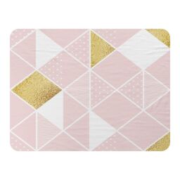 Benjamin Tate Design Pink & Gold Geometric Blanket in Natural - Size: 120 cm x 150 cm - thumbnail 1