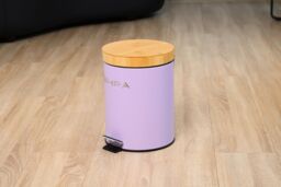 simpa 5L Soft-Closing Pedal Dustbin with Bamboo Lid in Lilac - thumbnail 4
