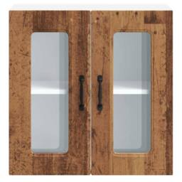 Berkfield Home Kitchen Wall Cabinet with Glass Door Kalmar Old Wood Engineered Wood in Brown - thumbnail 7