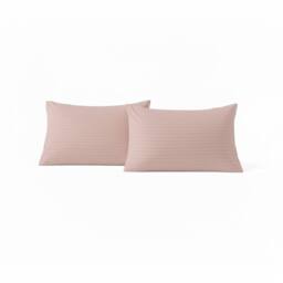 Snug City Microfibre Soft Touch Satin Stripe Housewife Pillowcase Pair in Pink - thumbnail 3