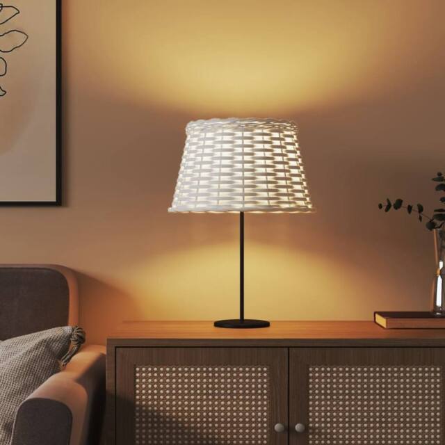 Berkfield Home Lamp Shade White √ò38x23 cm Wicker - Size: 38x23 cm - image 1
