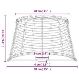 Berkfield Home Lamp Shade White √ò38x23 cm Wicker - Size: 38x23 cm - thumbnail 7