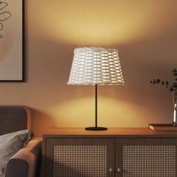 Berkfield Home Lamp Shade White √ò38x23 cm Wicker - Size: 38x23 cm