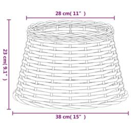 Berkfield Home Lamp Shade White √ò38x23 cm Wicker - Size: 38x23 cm - thumbnail 6