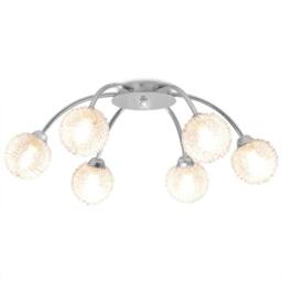 Berkfield Home Ceiling Lamp with 6 LED Bulbs G9 240 W in Silver - thumbnail 1