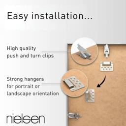 nielsen C2 Aluminium Picture Frame 70x100cm - Float Glass & Push/Turn Clips in White - Size: 70x100 cm - thumbnail 4