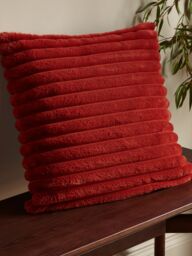Catherine Lansfield 'Cosy Ribbed' Cushion in Burnt Orange - Size: 45 cm x 45 cm