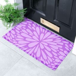Artsy Mats Lilac Petal Pattern Indoor & Outdoor Doormat - 70x40cm in Purple - Size: 40 cm x 70 cm