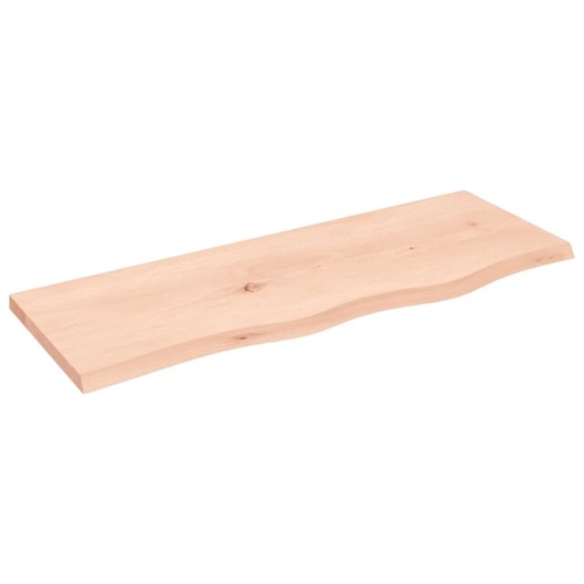 Berkfield Home Wall Shelf 80x30x2 cm Untreated Solid Wood Oak in Brown - Size: 80 x 30 x 2 cm - image 1