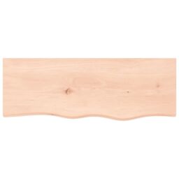 Berkfield Home Wall Shelf 80x30x2 cm Untreated Solid Wood Oak in Brown - Size: 80 x 30 x 2 cm - thumbnail 2