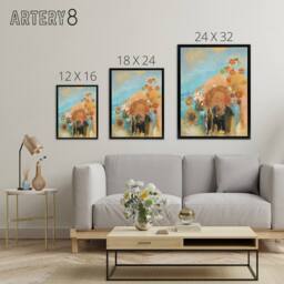 "Artery8 Evocation of Roussel Floral Portrait Redon Black Framed Canvas Art in Blue - Size: W12"" x H16""" - thumbnail 4