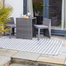 Marco Paul 210cm x 150cm Outdoor Garden Rug - Atlantis Slate in Grey - Size: Large