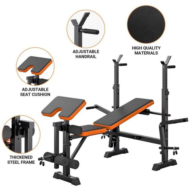 FLAVORA 600lbs Weight Bench Adjustable Bench Press Set in Black - Size: 0-12 m - image 1