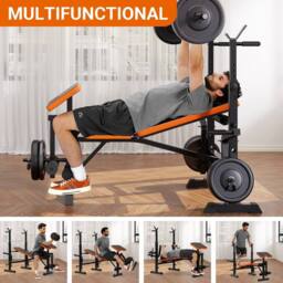 FLAVORA 600lbs Weight Bench Adjustable Bench Press Set in Black - Size: 0-12 m - thumbnail 3