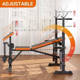 FLAVORA 600lbs Weight Bench Adjustable Bench Press Set in Black - Size: 0-12 m - thumbnail 5