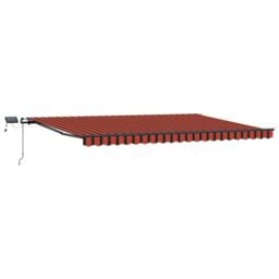 Berkfield Home Manual Retractable Awning with LED Orange & Brown 500x350 cm - thumbnail 4