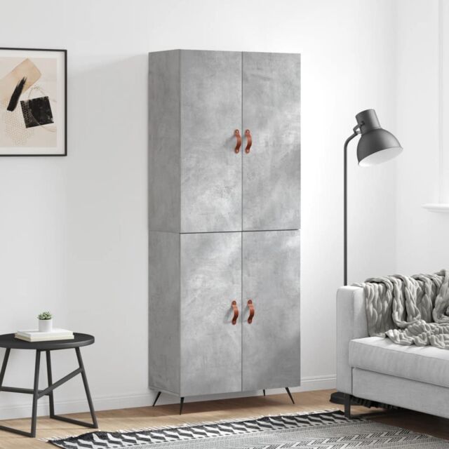Berkfield Home Highboard Concrete Grey 69.5x34x180 cm Engineered Wood - image 1