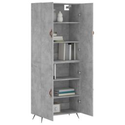 Berkfield Home Highboard Concrete Grey 69.5x34x180 cm Engineered Wood - thumbnail 3